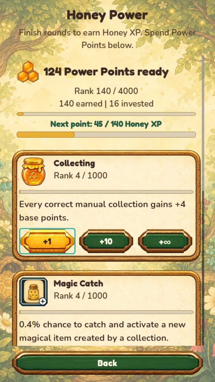 Honey Power upgrade paths