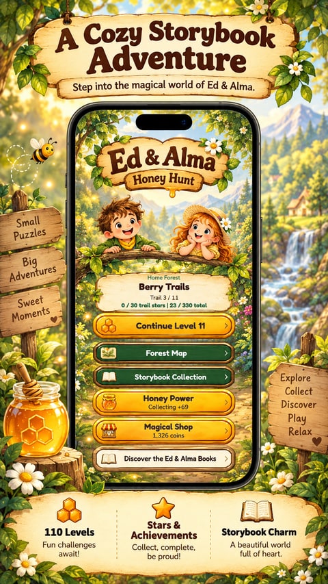A cozy storybook adventure: Ed and Alma welcome you to Honey Hunt