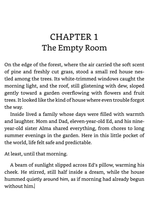 First page of Chapter 1, The Empty Room, from The Honey Troll